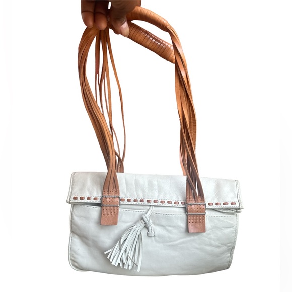 Francesca Biasia cream leather satchel handbag - Picture 4 of 8